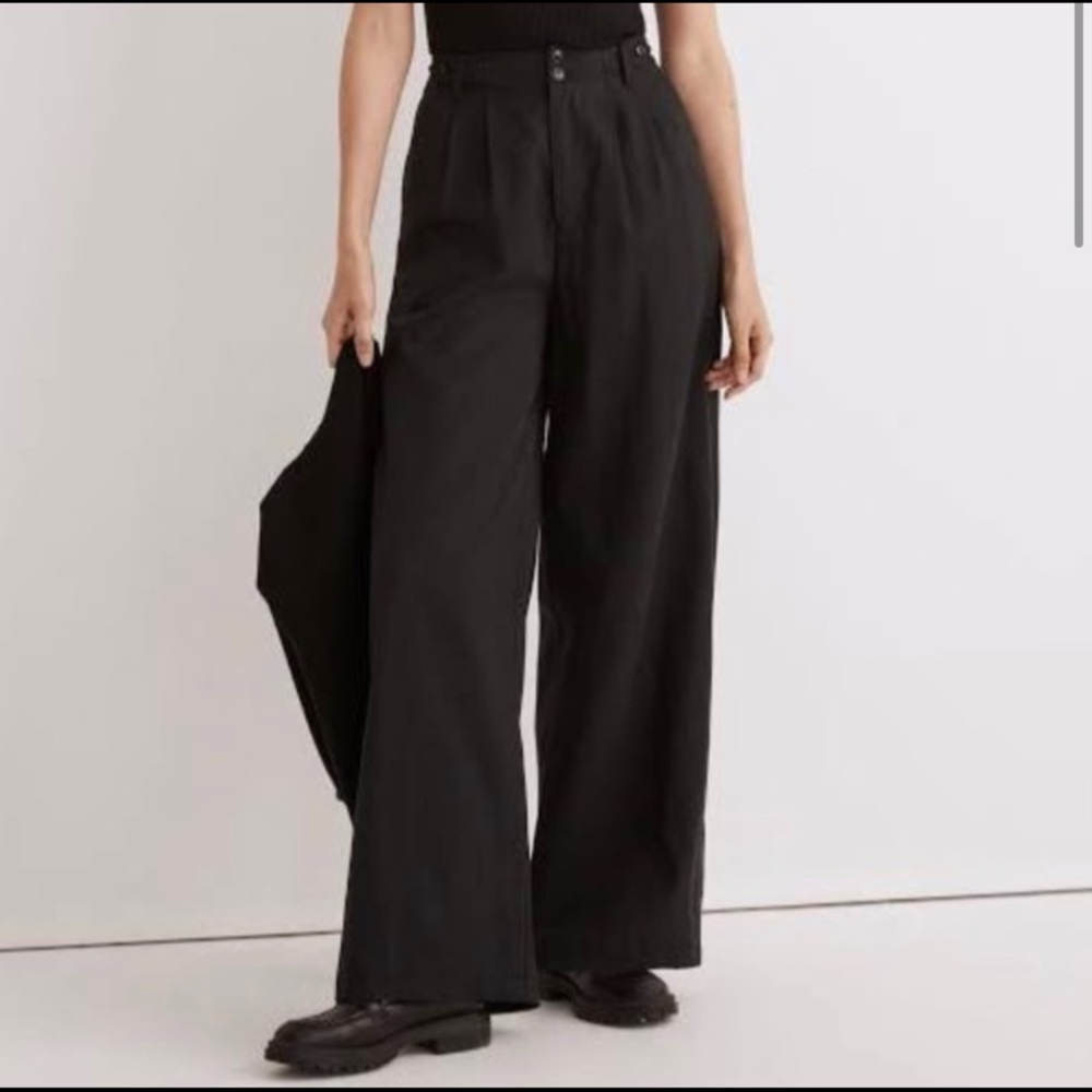 Madewell Harlow Wide Leg Pants - Black - Size 0